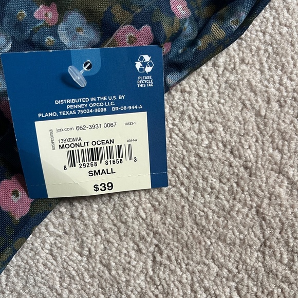 Arizona Jean Company navy floral dress small NWT - Picture 3 of 5